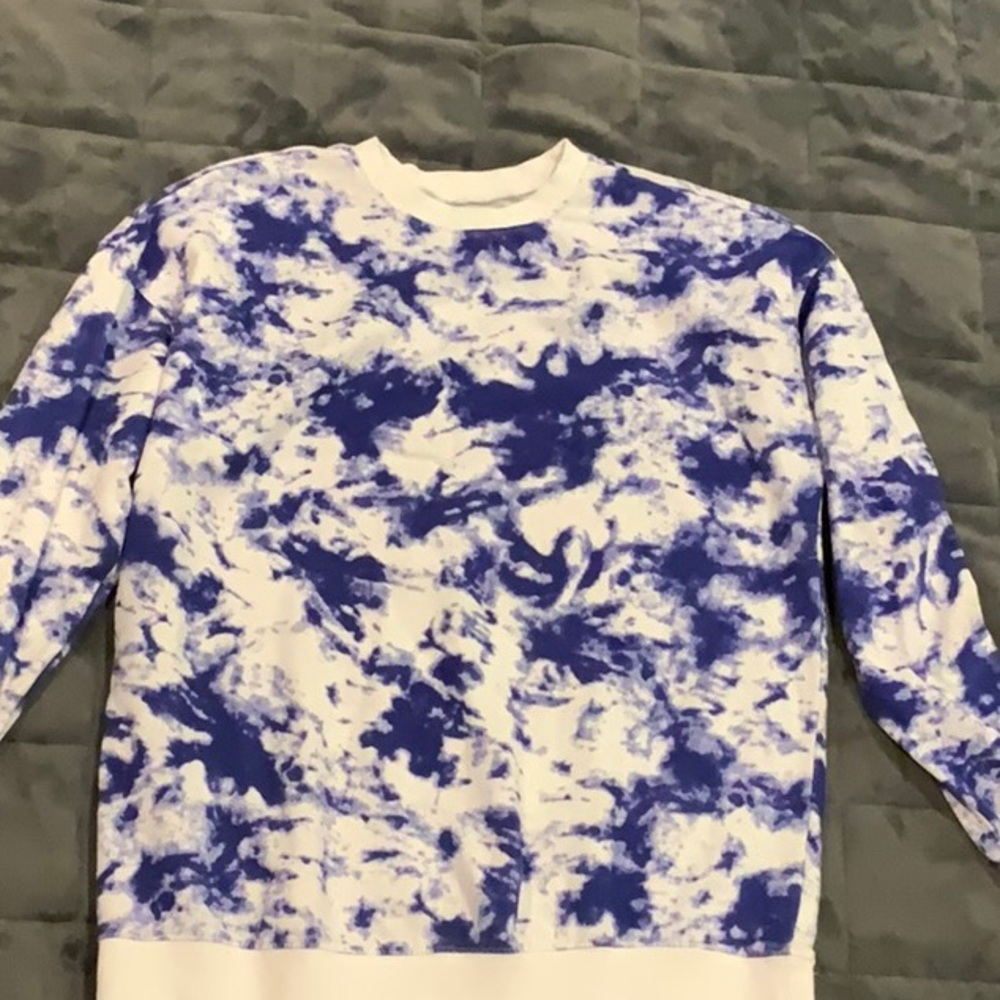 Blue & White Tie Dye Crewneck